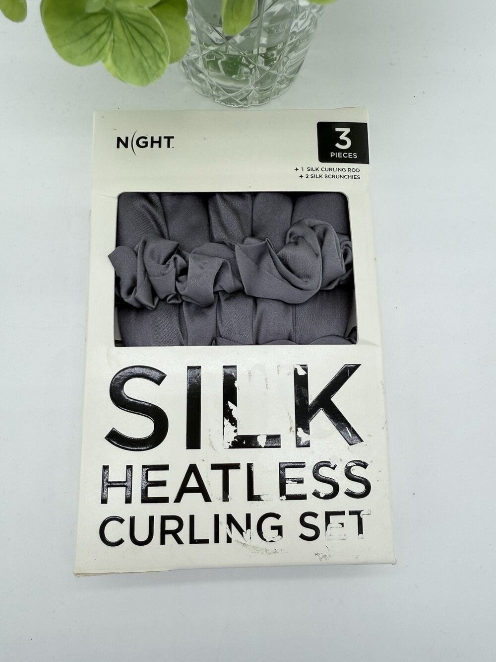 Night Silk Heatless Curling Set - (1) Silk Curling Rod & (2) Silk Scrunchies -GR